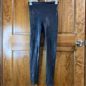 Women’s Spanx high-waisted faux leather leggings size medium